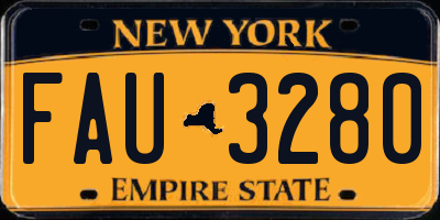 NY license plate FAU3280