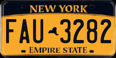 NY license plate FAU3282