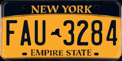 NY license plate FAU3284