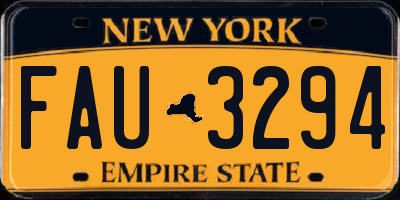 NY license plate FAU3294