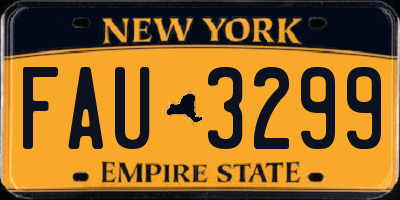 NY license plate FAU3299
