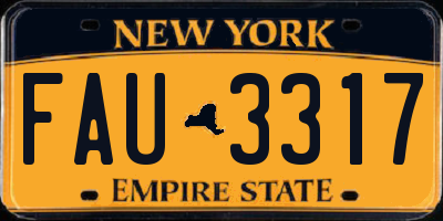 NY license plate FAU3317