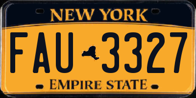 NY license plate FAU3327