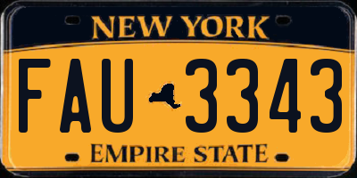 NY license plate FAU3343