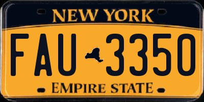 NY license plate FAU3350
