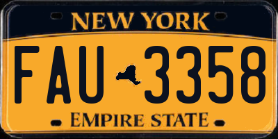 NY license plate FAU3358