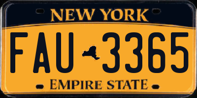NY license plate FAU3365