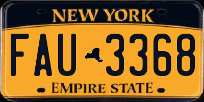 NY license plate FAU3368