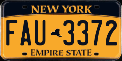 NY license plate FAU3372