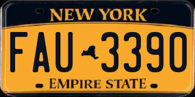 NY license plate FAU3390