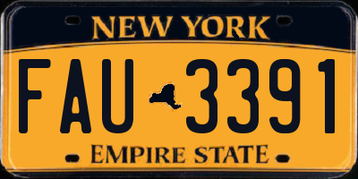 NY license plate FAU3391