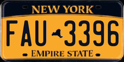 NY license plate FAU3396