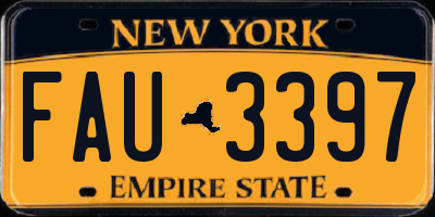 NY license plate FAU3397