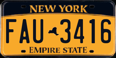 NY license plate FAU3416