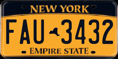 NY license plate FAU3432