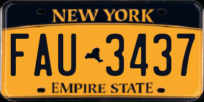 NY license plate FAU3437