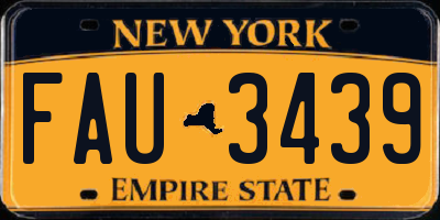 NY license plate FAU3439