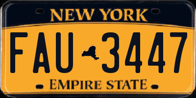 NY license plate FAU3447