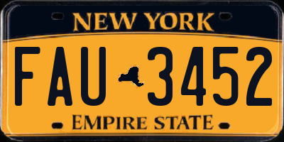 NY license plate FAU3452