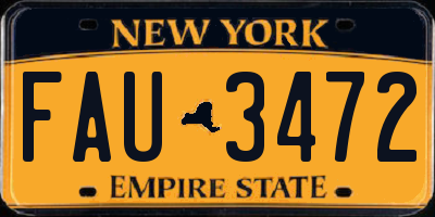 NY license plate FAU3472