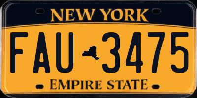 NY license plate FAU3475
