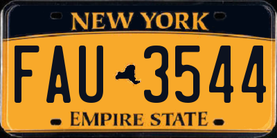 NY license plate FAU3544