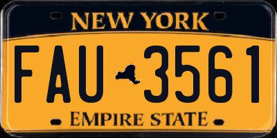 NY license plate FAU3561