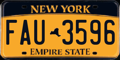 NY license plate FAU3596