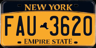 NY license plate FAU3620