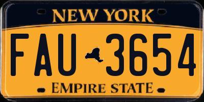 NY license plate FAU3654