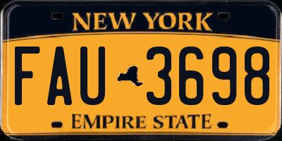 NY license plate FAU3698