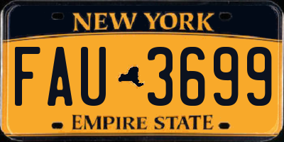 NY license plate FAU3699