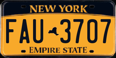 NY license plate FAU3707