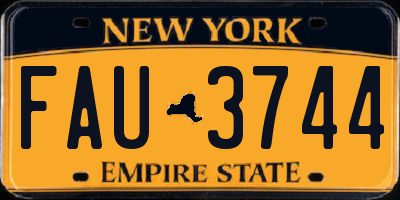 NY license plate FAU3744