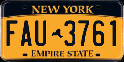 NY license plate FAU3761