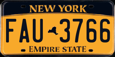 NY license plate FAU3766