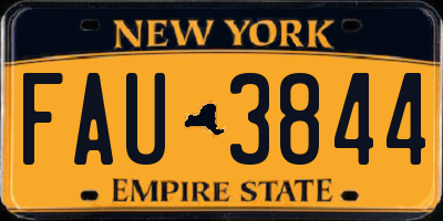 NY license plate FAU3844