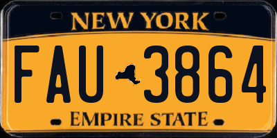 NY license plate FAU3864
