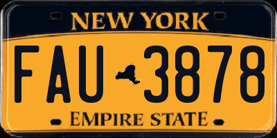 NY license plate FAU3878