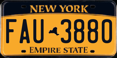 NY license plate FAU3880