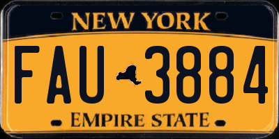 NY license plate FAU3884