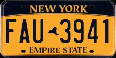 NY license plate FAU3941