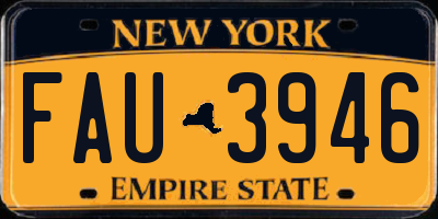 NY license plate FAU3946