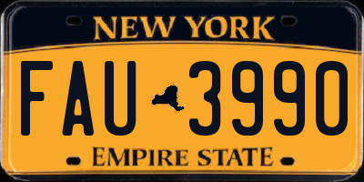 NY license plate FAU3990