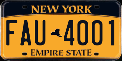 NY license plate FAU4001