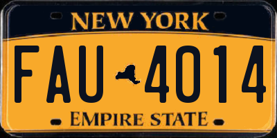 NY license plate FAU4014