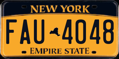 NY license plate FAU4048