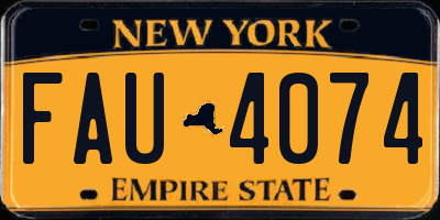 NY license plate FAU4074