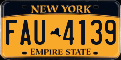 NY license plate FAU4139