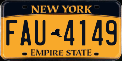 NY license plate FAU4149